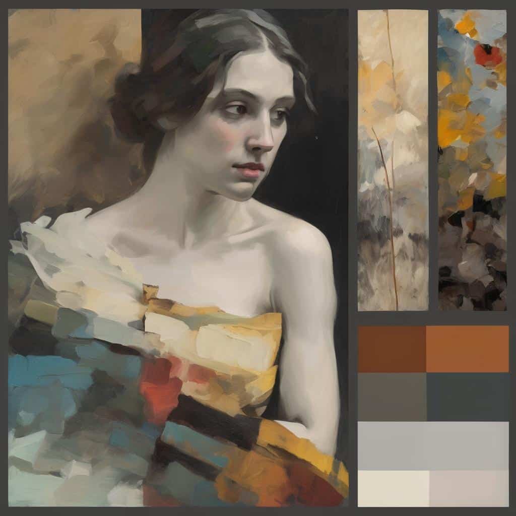 Όμορφη γυναίκα σε αλληλεπίδραση με έργο τέχνης, σύγχρονη καλλιτεχνική έκφραση και διαδραστικότητα.